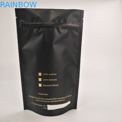 Stia sul caffè d'imballaggio Bean Packaging Bags With Valve della borsa del caffè della serratura dello zip di Matt Black Laminated Aluminum Foil