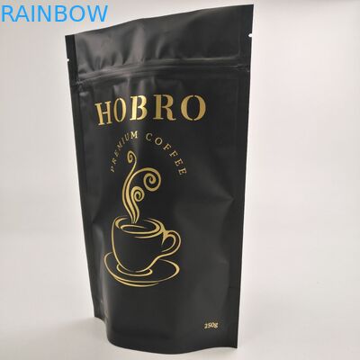 Stia sul caffè d'imballaggio Bean Packaging Bags With Valve della borsa del caffè della serratura dello zip di Matt Black Laminated Aluminum Foil