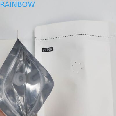 Abitudine 1/8 OZ Logo Size Resealable Aluminum Foil bianco dell'OEM 120 micron di supporto della carta kraft sui sacchetti d'imballaggio