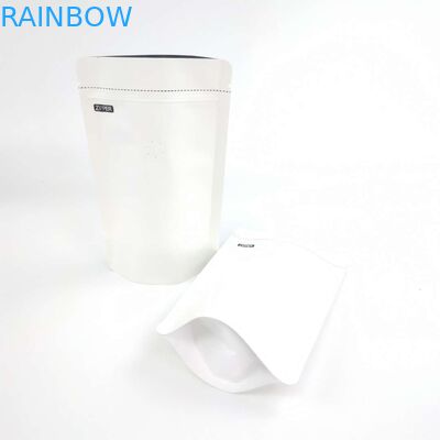 Abitudine 1/8 OZ Logo Size Resealable Aluminum Foil bianco dell'OEM 120 micron di supporto della carta kraft sui sacchetti d'imballaggio