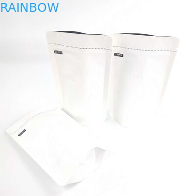 Abitudine 1/8 OZ Logo Size Resealable Aluminum Foil bianco dell'OEM 120 micron di supporto della carta kraft sui sacchetti d'imballaggio