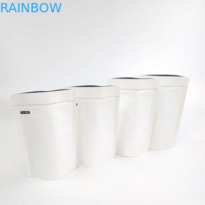 Abitudine 1/8 OZ Logo Size Resealable Aluminum Foil bianco dell'OEM 120 micron di supporto della carta kraft sui sacchetti d'imballaggio