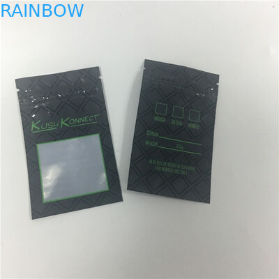 IL PE UV della stampa KUSH impedisce i bambini le borse d'apertura del tabacco con la finestra