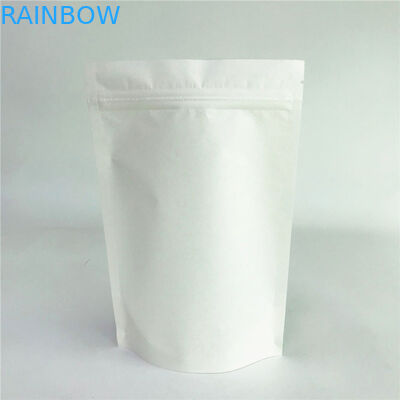 Digital che stampa le borse biodegradabili bianche di carta kraft con la chiusura lampo