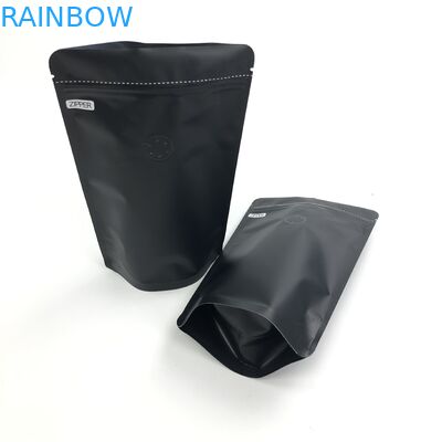 Supporto su ordinazione di Logo Size Resealable Aluminum Foil del nero 250G dell'OEM su con le valvole di degassamento per caffè Bean Packaging Pouch