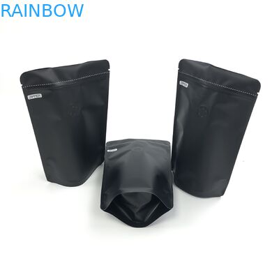 Supporto su ordinazione di Logo Size Resealable Aluminum Foil del nero 250G dell'OEM su con le valvole di degassamento per caffè Bean Packaging Pouch