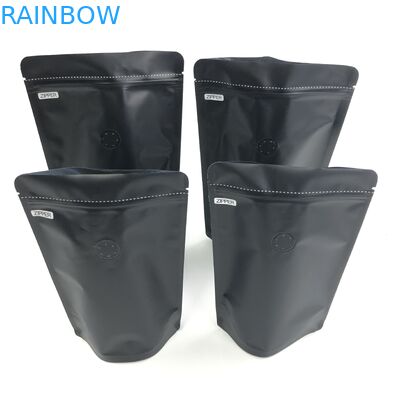 Supporto su ordinazione di Logo Size Resealable Aluminum Foil del nero 250G dell'OEM su con le valvole di degassamento per caffè Bean Packaging Pouch