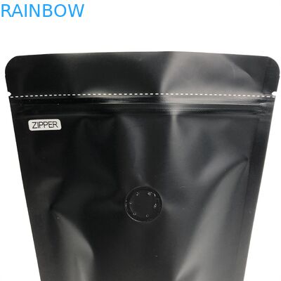 Supporto su ordinazione di Logo Size Resealable Aluminum Foil del nero 250G dell'OEM su con le valvole di degassamento per caffè Bean Packaging Pouch