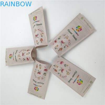 Borse biodegradabili su misura di Pla di carta kraft di 100% con la chiusura lampo risigillabile per la gomma di masticazione