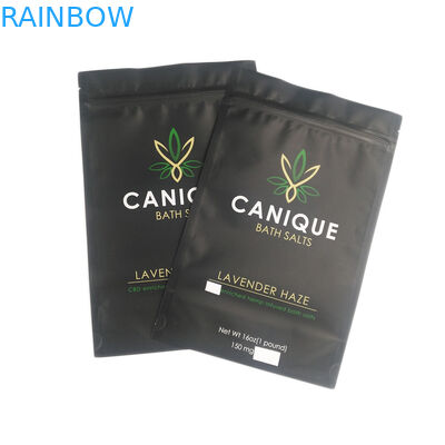 La prova dell'odore insacca la chiusura lampo del commestibile insacca la borsa su ordinazione d'argento brillante metallica asciutta di Mylar del sale da bagno di logo 16OZ dei semi di fiore