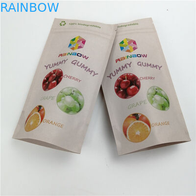 Carta kraft 100% su misura per i sacchetti risigillabili borse indica/sativa della borsa della foglia del tweed