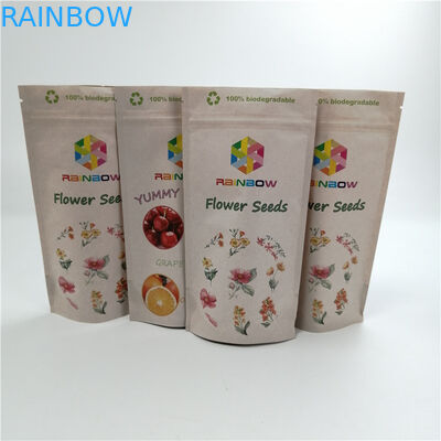 Foglia sativa/indica Mylar del Cr risigillabile su misura della carta kraft di Pla della borsa del tweed insacca