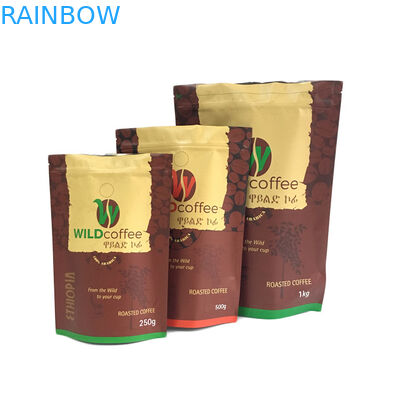 250g 500g 1kg Matte Finish Foil Lined Stand sulla borsa d'imballaggio della chiusura lampo per l'imballaggio del caffè