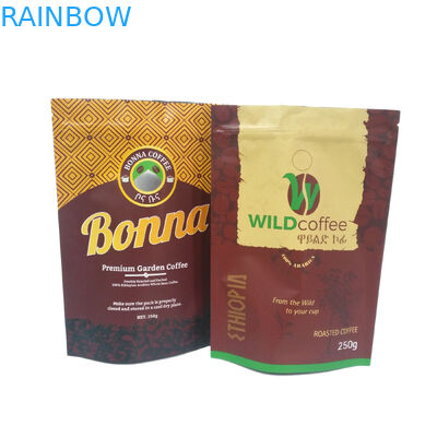 250g 500g 1kg Matte Finish Foil Lined Stand sulla borsa d'imballaggio della chiusura lampo per l'imballaggio del caffè