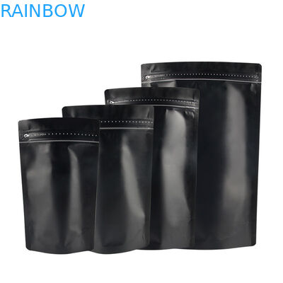 Matte Black Finish Foil Stand sulla borsa di caffè d'imballaggio della borsa della chiusura lampo con le strisce dell'oro