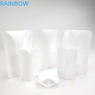 La saldatura a caldo risigillabile su ordinazione NESSUNA chiusura lampo Doypack risigilla il supporto del sacchetto sulla borsa d'imballaggio materiale bianca del PE NY del seme di fiore del sacchetto