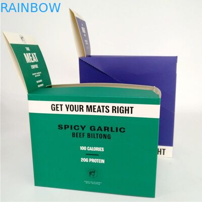 Il cioccolato stampato su ordinazione del dolce del contenitore di carta della raccolta della carne secca del manzo ha ondulato le scatole di presentazione del cartone