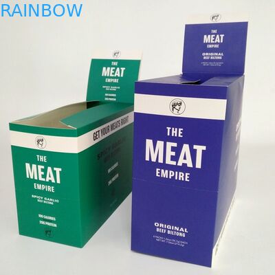 Il cioccolato stampato su ordinazione del dolce del contenitore di carta della raccolta della carne secca del manzo ha ondulato le scatole di presentazione del cartone