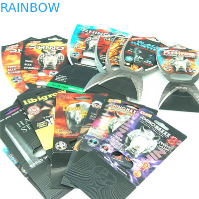 Il rinoceronte maschio all'ingrosso dei contenitori di imballaggio delle pillole di potenziamento 69 carte d'imballaggio 3d effettua la bolla della capsula di Rhinopill che imballa il Ca