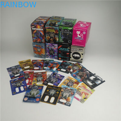 La bolla 3d di spessore di MOPP 350g carda la pillola maschio di potenziamento di rinoceronte