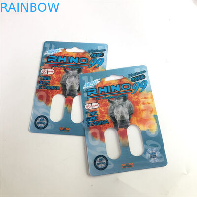 Rinoceronte 99 carte di rinoceronte del foro 3D del doppio 500k per la pillola maschio di potenziamento