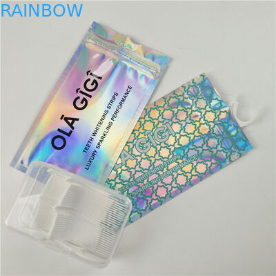 Chiaro imballaggio su misura lucido della borsa della serratura dello zip del di alluminio dei sacchetti di plastica del foro di caduta del filo per i denti della parte anteriore