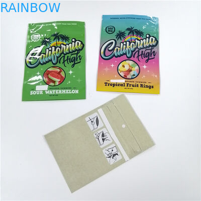 sacchetti di plastica su ordinazione del biscotto commestibile della prova dell'odore di 3.5g 1oz per l'imballaggio per alimenti