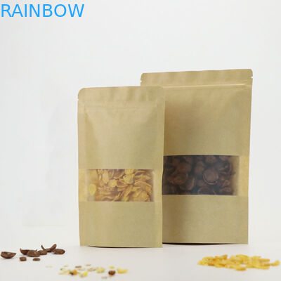 La chiusura lampo di Kraft di sigillamento di stoccaggio dell'alimento sta sul logo su ordinazione del sacchetto