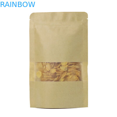 La chiusura lampo di Kraft di sigillamento di stoccaggio dell'alimento sta sul logo su ordinazione del sacchetto