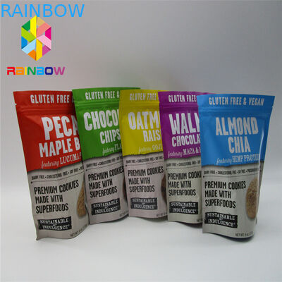 Di Mylar di alluminio del supporto commestibile stampato borse a chiusura lampo di plastica su