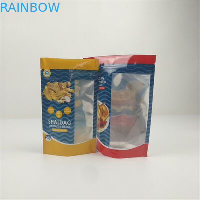 di alluminio di plastica della chiusura lampo del pesce essiccato lucido che imballa con la chiara finestra