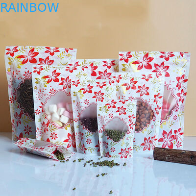 Della chiusura lampo del supporto sacchetto di plastica lucido su che imballa Logo With Window su ordinazione