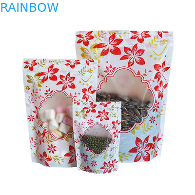 Della chiusura lampo del supporto sacchetto di plastica lucido su che imballa Logo With Window su ordinazione