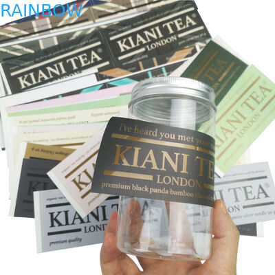 Bottiglia di acqua impermeabile adesiva su misura unica Logo Printed Labels Sticker su ordinazione del prodotto alimentare dell'autoadesivo