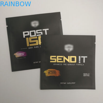 L'oro ha stampato le borse di piccola dimensione sigillate cosmetiche della guarnizione del lato della saldatura a caldo tre dello spuntino della plastica del di alluminio della bustina della borsa