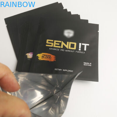 L'oro ha stampato le borse di piccola dimensione sigillate cosmetiche della guarnizione del lato della saldatura a caldo tre dello spuntino della plastica del di alluminio della bustina della borsa