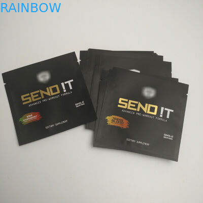 L'oro ha stampato le borse di piccola dimensione sigillate cosmetiche della guarnizione del lato della saldatura a caldo tre dello spuntino della plastica del di alluminio della bustina della borsa