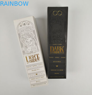 Piccolo contenitore di carta d'imballaggio cosmetico di timbratura caldo di lusso nero pieghevole all'ingrosso su ordinazione di regalo della stagnola di oro