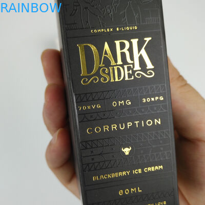 Piccolo contenitore di carta d'imballaggio cosmetico di timbratura caldo di lusso nero pieghevole all'ingrosso su ordinazione di regalo della stagnola di oro