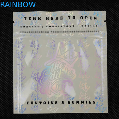 Il lato su ordinazione della plastica tre di Mylar del di alluminio della prova dell'odore di Logo Design Zip Lock Resealable ha sigillato la borsa d'imballaggio dell'ologramma