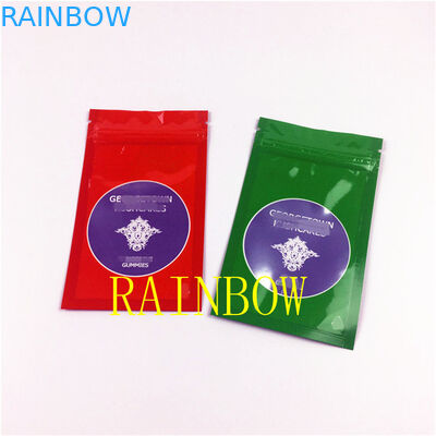 La presa su ordinazione di LOGO ha sigillato le borse piane della stagnola di mylar con la chiara finestra per i edibles della polvere di Chia Seed Matcha che imballano il sacchetto