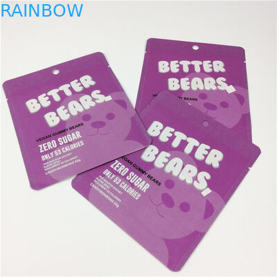 Sacchetto gommoso MOPP della stagnola della chiusura lampo dell'orso dei biscotti CBD Edibles 200 micron