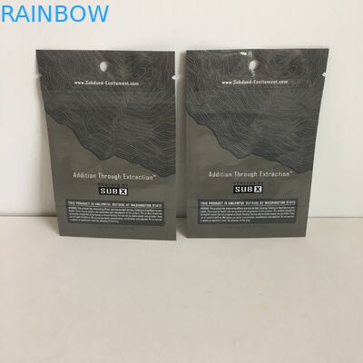 Supporto della prova dell'odore sulle borse di Mylar dei sacchetti con i sacchetti di plastica del fiore a chiusura lampo della cannabis 1g con finestra del foro del gancio la chiara