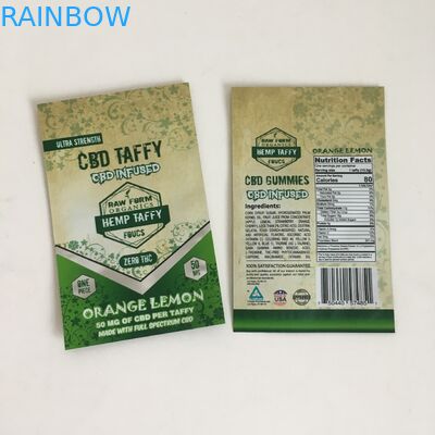La prova Mylar dell'odore insacca il fiore che a chiusura lampo della cannabis CBD di plastica ha infuso le borse d'imballaggio di 50mg 100mg Candy Gummies Mylar