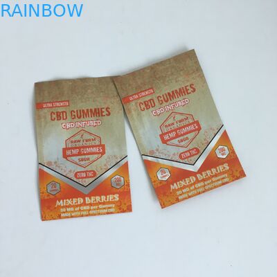 Stampando il fiore a chiusura lampo CBD di plastica della cannabis ha infuso le borse d'imballaggio di Mylar della chiusura lampo di 50mg 100mg Gummies