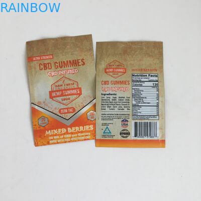 Stampando il fiore a chiusura lampo CBD di plastica della cannabis ha infuso le borse d'imballaggio di Mylar della chiusura lampo di 50mg 100mg Gummies