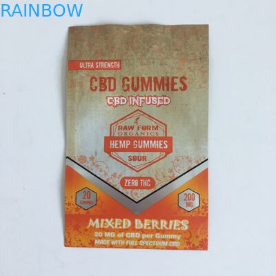 Stampando il fiore a chiusura lampo CBD di plastica della cannabis ha infuso le borse d'imballaggio di Mylar della chiusura lampo di 50mg 100mg Gummies
