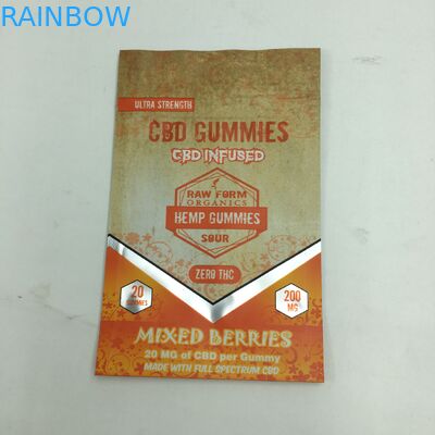 1g stampati su ordinazione 3.5g riciclano borsa commestibile gommosa dell'erbaccia del supporto su 3.5g mylar dell'orso CBD della chiusura lampo della prova dell'odore la piccola