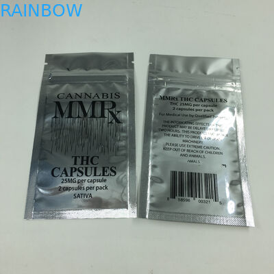 Sacchetti a chiusura lampo piani di alluminio del 1g dell'odore della prova della chiusura lampo di Mylar dell'erbaccia della borsa commestibile brillante della cannabis per polvere