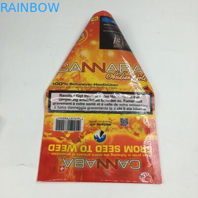 Borse d'imballaggio di plastica d'imballaggio di Mylar delle borse dell'involucro delle tasche di CBD della foglia a chiusura lampo piana del tabacco per sigari